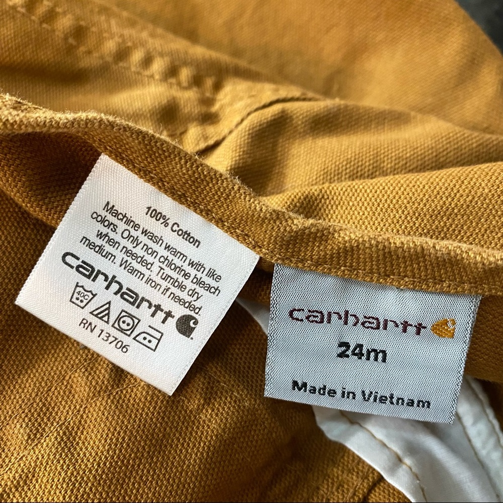 Baby/Toddler Carhartt Canvas Bib Double Knee Overalls Size 24M - Picture 6 of 6